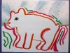 Polar Bear Totem with Northern Lights